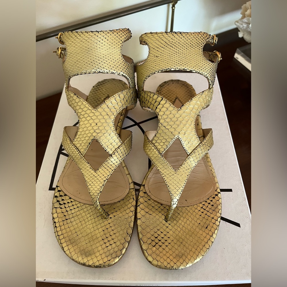 Paul Andrew Snakeskin Sahara Sandals size 38